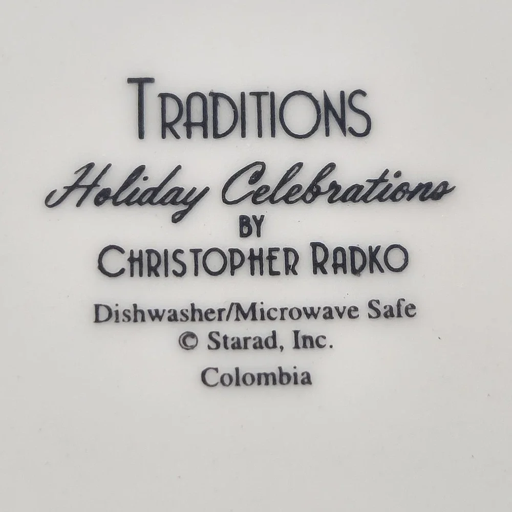 Christopher Radko Holiday Celebrations Salad Plates Set of 4 NIB Christmas